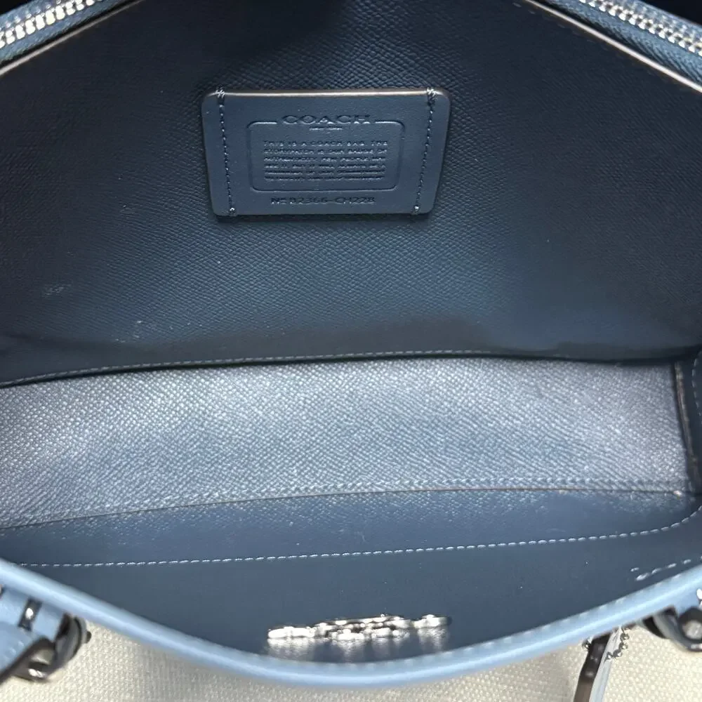 Coach Mollie Tote Bag 25 Signature C Light Blue - Picture 8 of 12